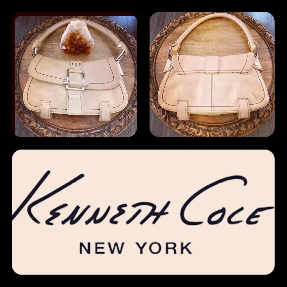 🪶3/$50 KENNETH COLE Genuine Leather Ombré w/ Threading/Silver Hardware Purse